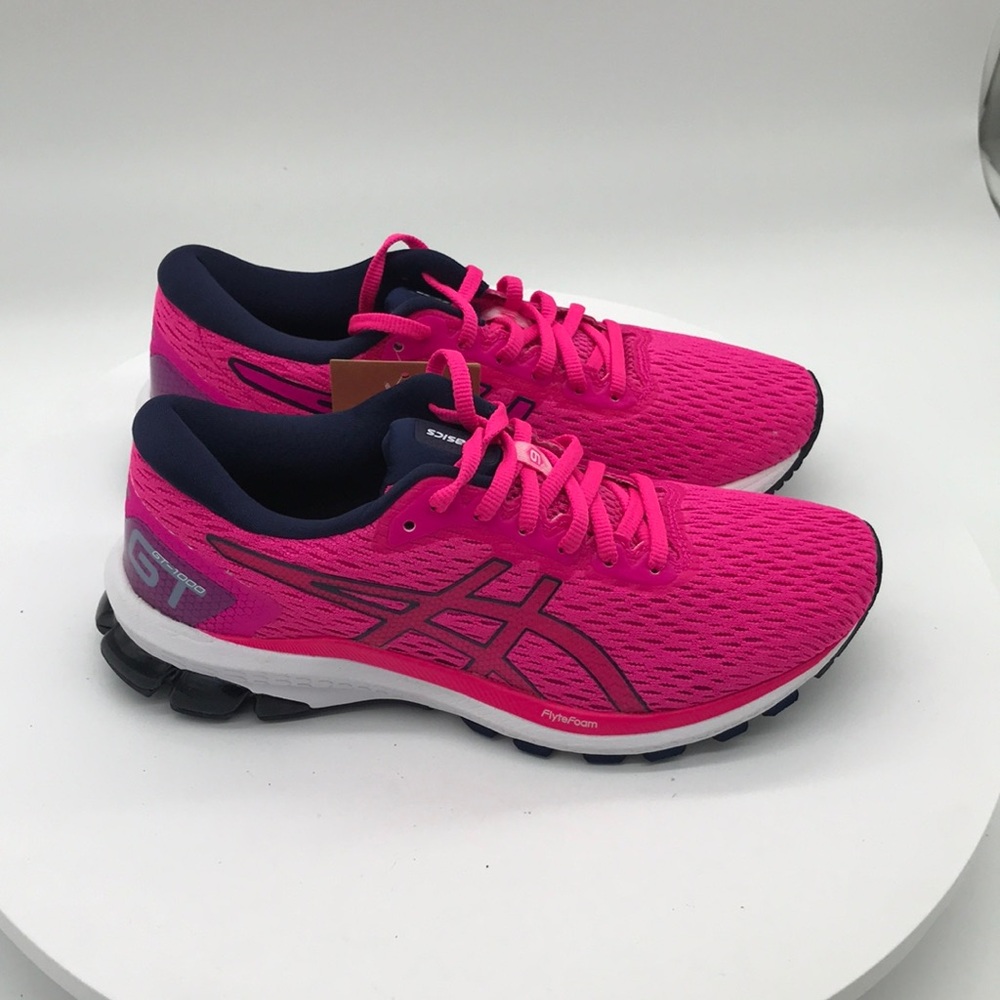 Asics Pink and Navy Women's Athletic Running Shoes